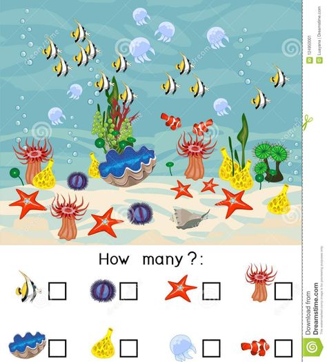 Animals For Preschool, Game Cute, Underwater Plants, Songs For Toddlers, Underwater Theme, Kids Illustration, Learning Support, Water Animals, Aquatic Animals