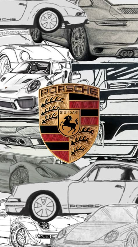 Porsche Logo Wallpaper, Porsche Car, Girly Room Decor, Naruto Sketch Drawing, Naruto Sketch, Logo Wallpaper, Girly Room, Porsche Cars, Pretty Cars