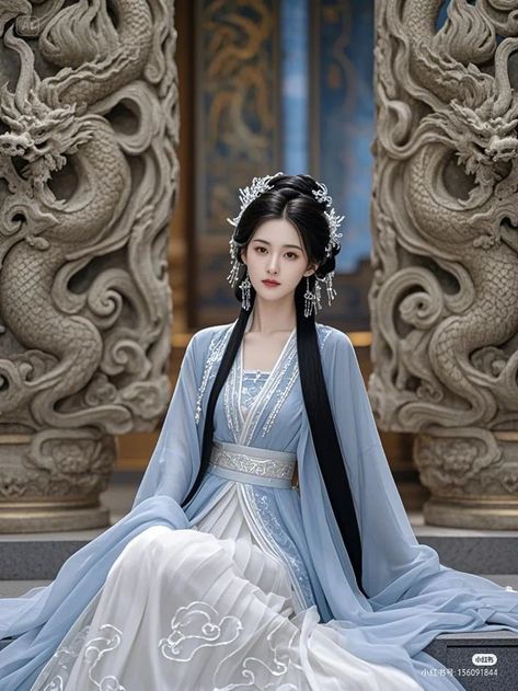 Chinese Traditional Dress Princesses, Chinese Hanfu Princesses, Chinese Royalty, Eastern Clothes, Futuristic Outfits, Chinese Princess Dress, Traditional Asian Dress, Hanfu Girl, Chinese Princess