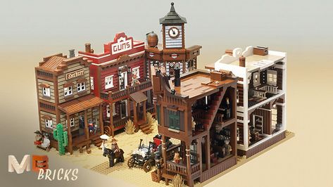 LEGO CUUSOO Modular Western Town Achieves 10000 Supporters | The Brick Fan Lego Boards, Western Town, Lego Modular, Amazing Lego Creations, Lego Construction, Lego Worlds, Cool Lego Creations, Modular Building, Lego House