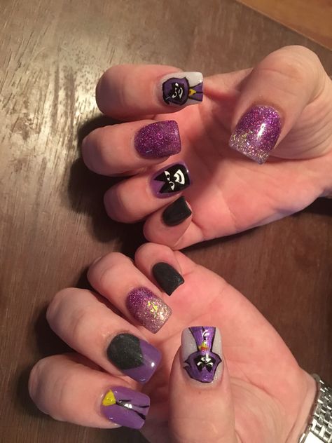 Raven from Teen Titans Go Raven Nails, Raven From Teen Titans, Teen Titan, Raven Teen Titans, Cute Nail Art Designs, Teen Titans Go, Cute Nail Art, Valentines Nails, Teen Titans