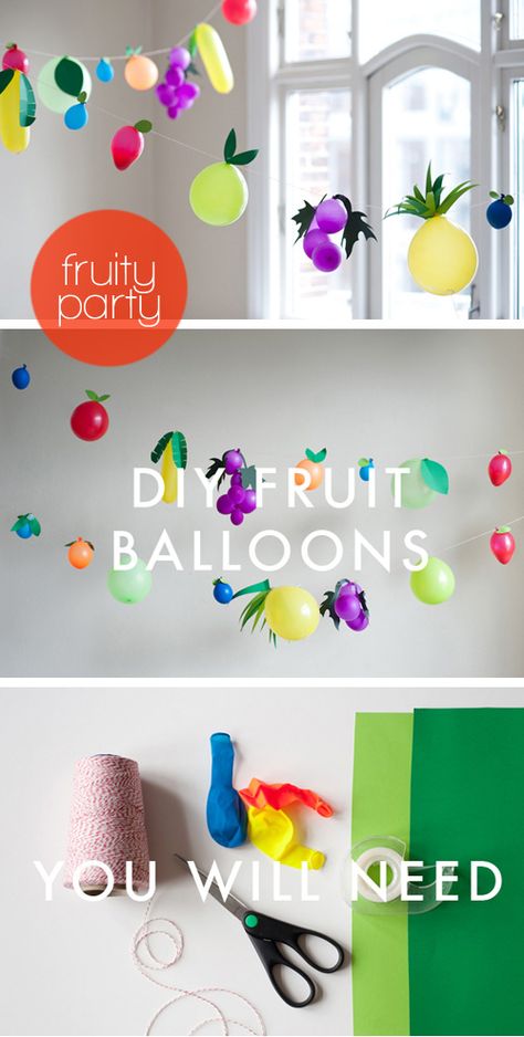 Fruit Banner, Fruity Party, Fruit Garland, Diy Kids Party, Mommo Design, Fruit Birthday Party, Fruit Diy, Fruit Birthday, Banner Garland