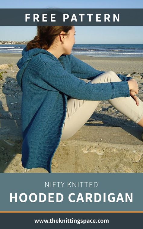 Knit Hooded Cardigan Pattern, Hooded Cardigan Pattern Free Knitting, Hooded Sweater Pattern, Hooded Cardigan Pattern, Long Cardigan Knitting Pattern, Cardigan Knitting Patterns, Knitting Space, Hooded Scarf Pattern, Ladies Cardigan Knitting Patterns