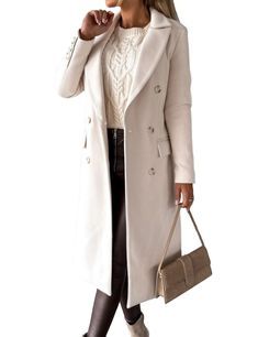 Peacoat Womens Outfit, Womens Wool Coats, Wool Trench Coat Women, Trench Coat Fall, Long Peacoat, Fall Winter Coat, Wool Winter Coat, Winter Fashion Coats, Winter Trench Coat