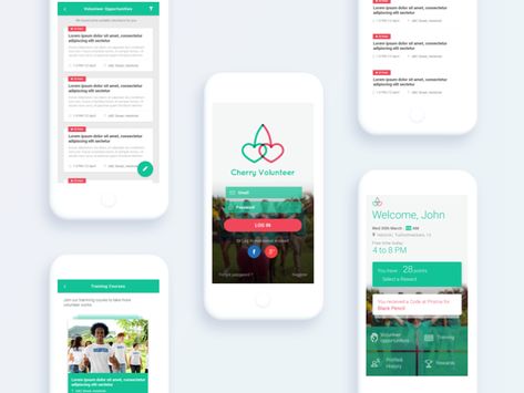 Volunteer UI app by Nhan Thanh Volunteer Design, Volunteer App, Charity Websites, Team Bonding Activities, Volunteer Hours, App Inspiration, Team Bonding, Ui Design Website, Bonding Activities