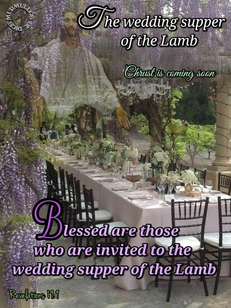 The Wedding Supper of the Lamb Wedding Feast Of The Lamb, Heavenly Images, Marriage Supper Of The Lamb, Wedding Supper, Christ Painting, Peaceful Music, Feast Of Tabernacles, Jesus Christ Painting, The Lamb