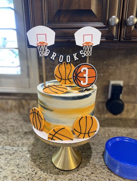 Order this darling personalized cake topper directly from Etsy. 1st Bday Basketball Theme, Smash Cake Basketball 1st Birthdays, Basketball 1st Birthday Cake, Basketball Tiered Cake, Basketball Themed Birthday Party Amazon.com, Basketball Birthday Cake, Basketball Theme Birthday, Basketball Cake, Basketball Theme