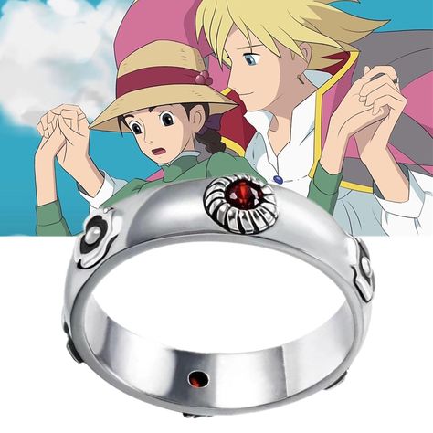 Hayao Miyazaki Cosplay, Howl Sophie, Castle Ring, Howl's Moving Castle Howl, Unisex Rings, Howl And Sophie, Anime Jewelry, Howl's Moving Castle, Adjustable Jewelry