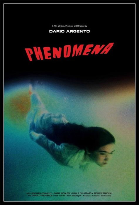 phenomena. 1985 dir: dario argento Dario Argento, Poster Fonts, Film Poster Design, Film Posters Vintage, I Love Cinema, Movie Poster Wall, Horror Posters, Movie Covers, Movie Posters Design