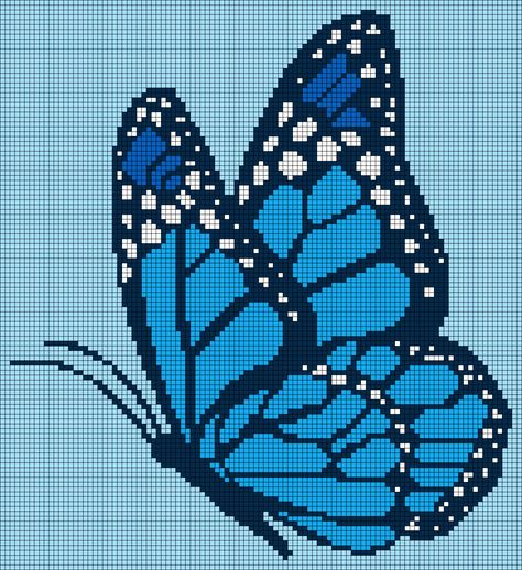 Butterfly Bead Pattern, Pixel Butterfly Pattern, Pixel Art Pattern Butterfly, Butterfly Pixel Pattern, Butterfly Crochet Grid, Butterfly Alpha Pattern, Crochet Pixel Pattern Butterfly, Butterfly Cross Stitch Pattern, Fillet Crochet Patterns