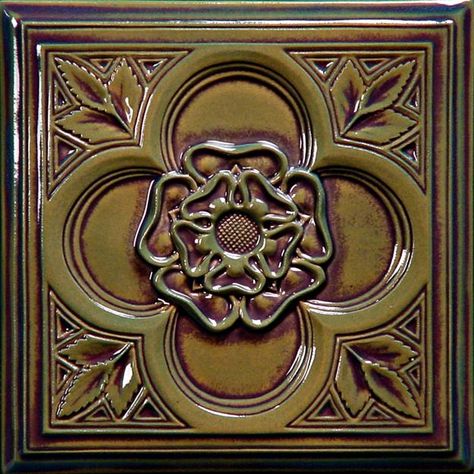 Tudor Rose Two Tudor Tile, Tudor Rose, Art Nouveau, Tile, Art