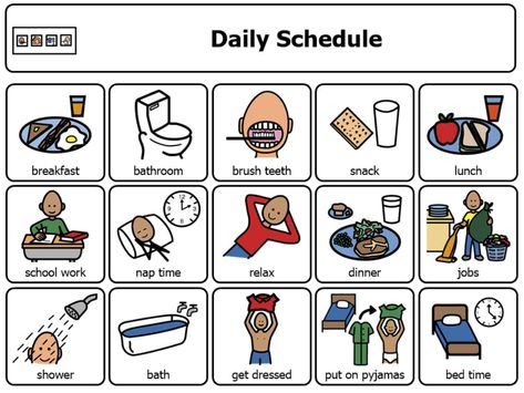 Picture Schedule, Preschool Stem, Daily Schedule Template, Visual Schedules, Interesting Facts About Yourself, Visual Schedule, Schedule Templates, Classroom Jobs, Behaviour Chart