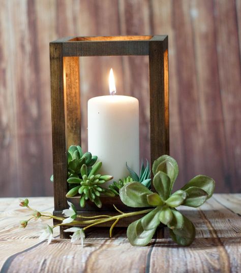 Reclaimed Wood Candle Lantern Centerpiece Rustic Wedding | Etsy Rustic Lantern Centerpieces, Lantern Candle Centerpieces, Wood Lantern Centerpiece, Wood Candle Lantern, Lantern Centerpiece, Lantern Centerpiece Wedding, Rustic Wedding Table Decor, Country Barn Weddings, Lantern Centerpieces