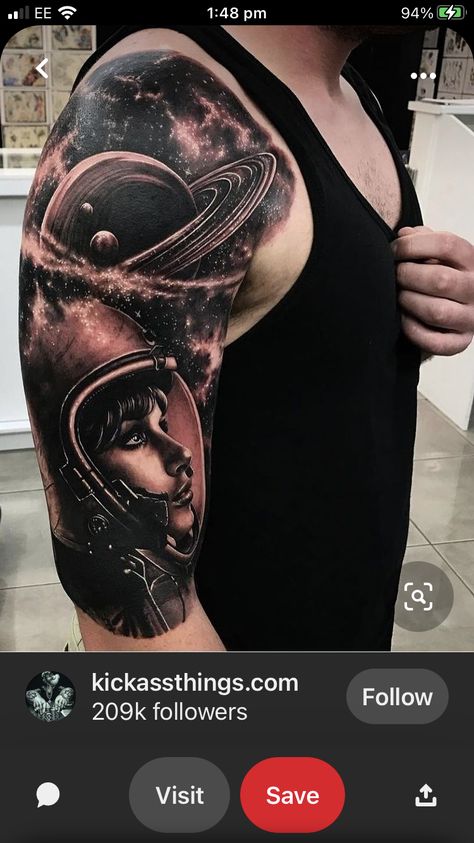 Ancient Viking Tattoos, Cool Space Tattoos, Space Tattoo Ideas, Nature Tattoo Ideas, Space Tattoos, Black And Grey Tattoo, Cool Nature, Nature Tattoo, Cool Tattoos For Guys