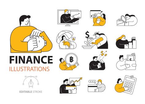 Premium Vector | Financial business activities men and momen illustrations set collection Financial Illustration, Financial Charts, Business Activities, Mentor Coach, Flat Icons Set, Financial Analysis, Finance Investing, Business Mentor, Editorial Illustration