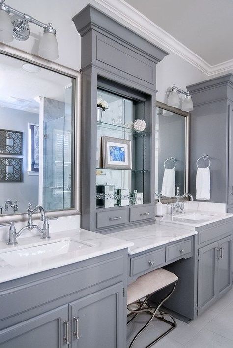 Spring ’19 One Room Challenge: Master Bathroom Week 2 Makeover Kamar Mandi, Bathroom With Makeup Vanity, Large Bathroom, Bad Inspiration, Country Bathroom, Master Bath Remodel, Luxury Marble, Bathroom Remodel Designs, Bathroom Remodel Shower