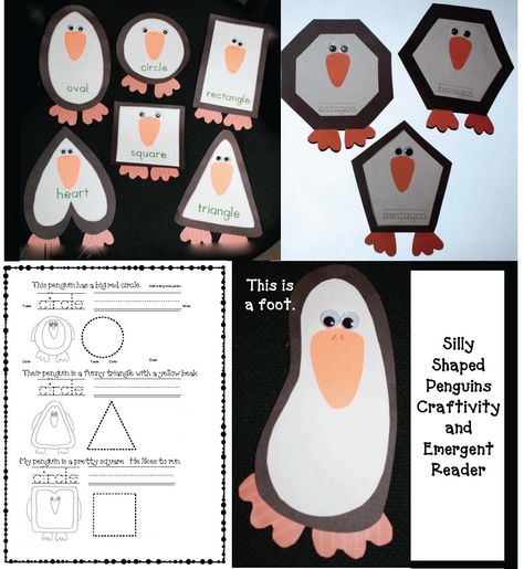 2d Shapes Activities, Technical Art, Penguin Activities, January Activities, Teaching Crafts, Homeschool Preschool Curriculum, Penguin Crafts, Kindergarten Rocks, Penguin Craft