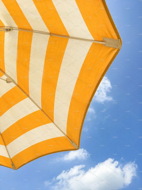 Yellow umbrella on the beach by KYNA STUDIO on @creativemarket Beach Parasol, Umbrella Beach, White Umbrella, Yellow Umbrella, Youtube Views, Beach Umbrella, Bright Colored, Beach Photoshoot, Scene Creator