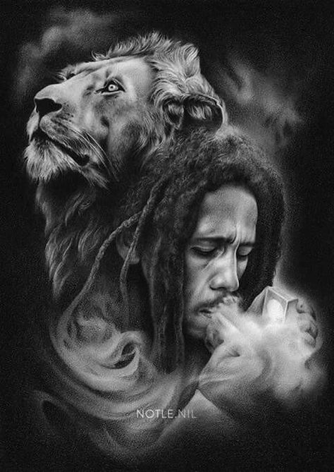 Bob Marley Tattoo, Bob Marley Lion, Image Bob Marley, Rasta Art, Reggae Art, Bob Marley Pictures, Bob Marley Art, Nesta Marley, Rasta Lion