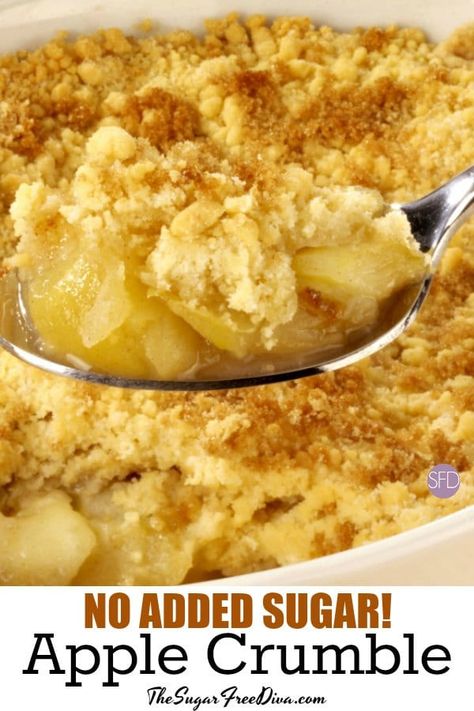 Sugar Free Apple Crumble, Bakery Goodies, Healthy Breakfast Bowl, Apple Crumble Pie, Crumble Pie, Sugar Free Baking, Sugar Free Recipes Desserts, Spice Muffins, Sugar Apples