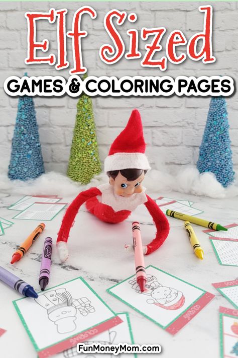 These free printable Elf on the Shelf games are a perfect way for the whole family to have some holiday fun this year. This cute and festive printable pack of elf-sized games is a great tie-in with your regular Elf on the Shelf tradition. Elf On The Shelf Paper Snowflakes, Elf On The Shelf Return Printable, Elf Games For Kids On The Shelf, Elf On The Shelf Ideas Im Back Free Printable, Elf On The Shelf Patterns Free Printable, Free Elf On The Shelf Printables Props, Elf On The Shelf Game Ideas, Elf On The Shelf Cheat Sheet, Free Printable Elf On The Shelf Props