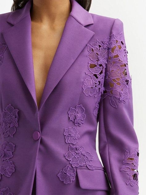 Ladies Suits, Fashion Dresses Formal, Lace Blazer, Single Breasted Blazer, Designer Blazers, Woman Suit Fashion, Blazer Designs, Dress Indian Style, Guipure Lace