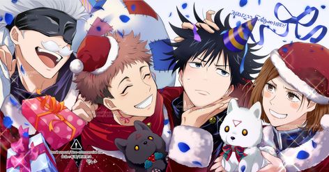 Anime Christmas, 5 Anime, Christmas Icons, Art Style Inspiration, Christmas Wallpaper, Jujutsu Kaisen, Anime Fanart, Jujutsu, Aesthetic Anime