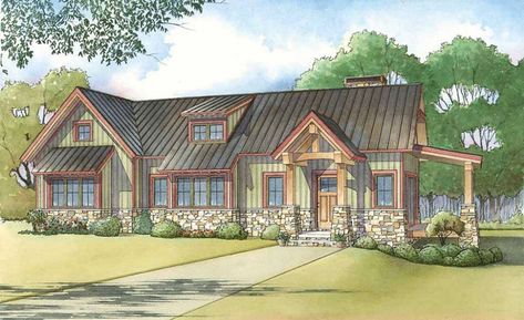 Little Tupper Lake I - Coastal House Plans from Coastal Home Plans Rustic Country House, Cottage Style House Plans, Country Craftsman, Modern Craftsman, Casas Coloniales, Craftsman Style House Plans, Craftsman House Plan, Country House Plan, Craftsmen Homes