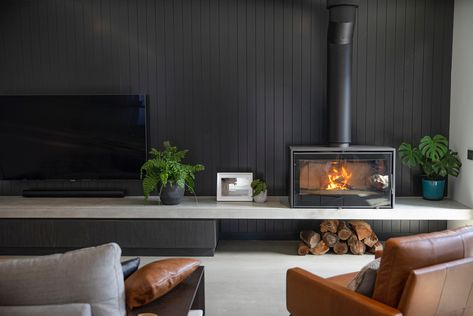 Floating Concrete Fire Hearth Axis Fireplace - Geelong | Geelong - Floating - Axis Fire Hearth, Coastal Fireplace, Concrete Studio, Concrete Tile Floor, Floating Fireplace, Classic Fireplace, Wood Heater, Concrete Bench, Concrete Fireplace