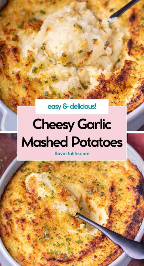 This cheesy mashed potatoes recipe is a must have for your holiday menu. These cheesy mashed potatoes are garlicky, easy to make, and perfect as baked mashed potatoes. Ideal for Christmas side dishes, this dish is one of the best mashed potatoes options from classic mashed potato recipes. Costco Mashed Potatoes, Best Ever Mashed Potatoes, Garlic Mash Potato Recipes, Creamy Mash Potatoes, How To Reuse Mashed Potatoes, Good Mashed Potatoes Recipes, High Protein Mashed Potatoes, Recipes With Instant Mashed Potatoes, Mashed Potato Recipes Side Dishes