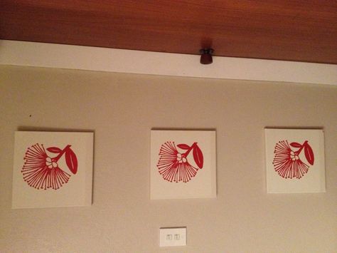 Pohutakawa flower paintings. Paint: Parchment & Red Berry by Resene. Pohutakawa Tattoo, Art Printmaking, Lino Art, Flower Paintings, Abstract Art Painting, Printmaking, Flower Painting, Flower Tattoo, Beautiful Art