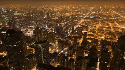 Let’s take a moment to admire Chicago’s incredible grid system - Curbed Chicagoclockmenumore-arrow : Chicago’s expansive grid system is mesmerizing from above Sunset Gif, Minimal Color Palette, Chicago At Night, Free Live Wallpapers, Funky Hats, Night Gif, Banner Gif, Fantasy Forest, Moving Image