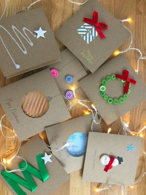 Holiday Gift Ideas PinWire: Christmas Holidays Christmas Crafts Christmas Gift Tags ... - Pinterest 24 mins ago - Beautiful & super ea Beautiful & super easy DIY Christmas gift wrapping ideas using upcycled brown paper & free natural materials to create festive designs that...  Source:www.pinterest.com Results By RobinsPost Via Google Cards With Buttons, Postcards Christmas, Creativity Ideas, Christmas Postcards, Homemade Christmas Cards, Christmas Card Crafts, God Jul, Diy Christmas Cards, Christmas Cards To Make