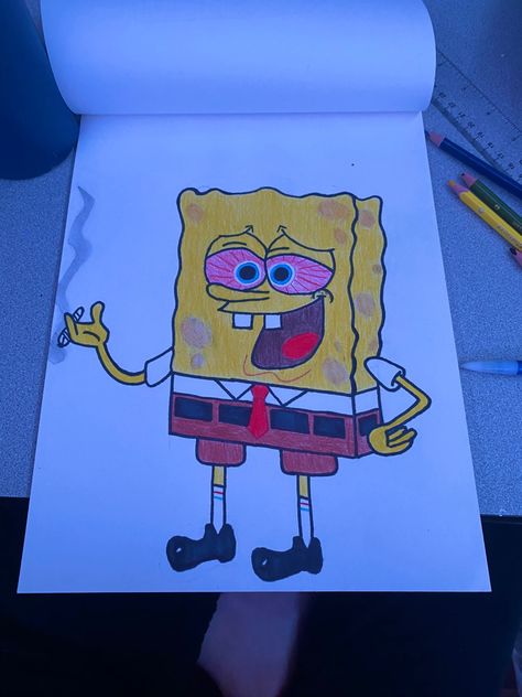 high spongebob Cartoon Characters High Drawings Easy, Spongebob Painting High, High Spongebob Drawing, Spongebob High Painting Canvases, Spongebob High Painting, Spongebob High Drawing, High Spongebob Painting Canvases, Spongebob Sketches, Drawing Ideas Spongebob