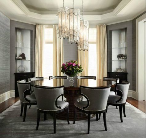 17 Classy Round Dining Table Design Ideas Glamour Decor, Luxury Dining Room, Elegant Dining Room, Room Deco, Dining Table Design, Luxury Dining, Dining Room Inspiration, Elegant Dining, Dining Room Ideas