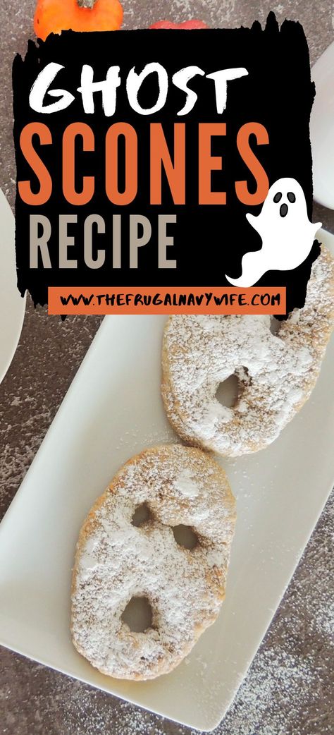 Get ready to add some spooky fun to your baking with Ghost Scones! These adorable treats are perfect for Halloween or any ghost-themed event. #ghostscones #halloween #spooky #frugalnavywife #dessert #breakfast #easyrecipes | Halloween | Ghost Scones | Easy Recipes | Baking | Dessert | Breakfast | Halloween Themed Scones, Ghost Appetizers, Easy Recipes Baking, Mini Scones, Berry Scones, Themed Recipes, Halloween Themed Food, Halloween Board, Breakfast For A Crowd