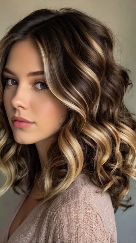 Chic Dark Brown Hair with Blonde Ideas for Peekaboo Highlights 🔮 Dark Hair Peekaboo Highlights, Brown And Blonde Peekaboo Hair, Blonde Highlights Underneath, Highlights Dark Brown Hair, Brunette With Blonde, Dark Brown Hair With Blonde, Blonde Balayage Honey, Blonde Peekaboo Highlights, Blonde Underneath