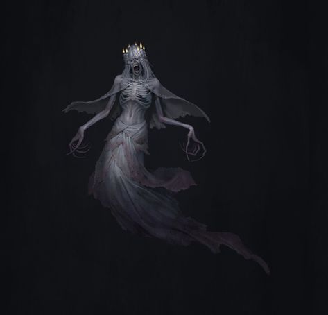 "Banshee" by Hwan (煥) Banshee Fantasy Art, Witcher Siren, Banshee Character Design, Banshee Mythology, Banshee Tattoo, Ice Fortress, Liam Tattoo, Fantasy Undead, Witch Tumblr