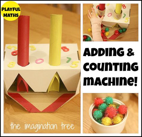 Addition and Counting Machine Maths Activity from http://theimaginationtree.com Imagination Tree, Math Addition, Early Math, Homeschool Math, Math Numbers, Math Concepts, Preschool Math, Math For Kids, Math Classroom