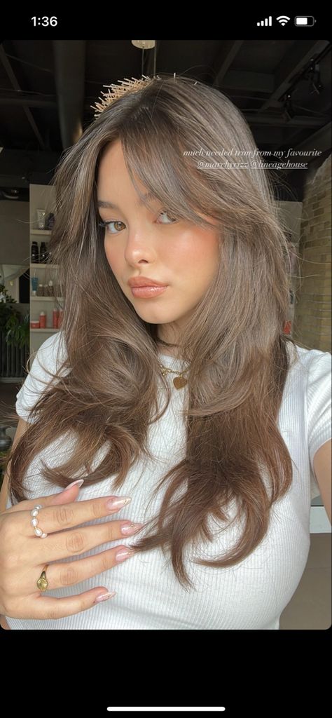 Amber Brunette Hair, Hair Color Filipina, Full Color Hair Ideas Brown, Best Asian Hair Color, Brown Hair With Highlights Fair Skin, Honey Brown Asian Hair, Dark Blonde Asian Hair, Caramel Brown Hair Asian, Ashy Caramel Hair