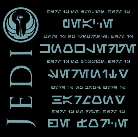 Jedi code written in Aurebesh Aurebesh Tattoo, Star Wars Language, Star Wars Aurebesh, Jedi Tattoo, Star Wars Alphabet, Jedi Code, Jedi Sith, Star Wars Diy, Alphabet Font