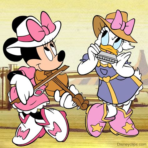 Minnie Mouse playing the fiddle, while Daisy Duck plays the harmonica Mouse Clip Art, Pizza And Ice Cream, Minnie And Daisy, Riding A Unicorn, Presentation Pictures, Minnie Mouse Birthday Party Decorations, Bday Party Kids, Minnie Mouse Images, Minnie Mouse Pictures