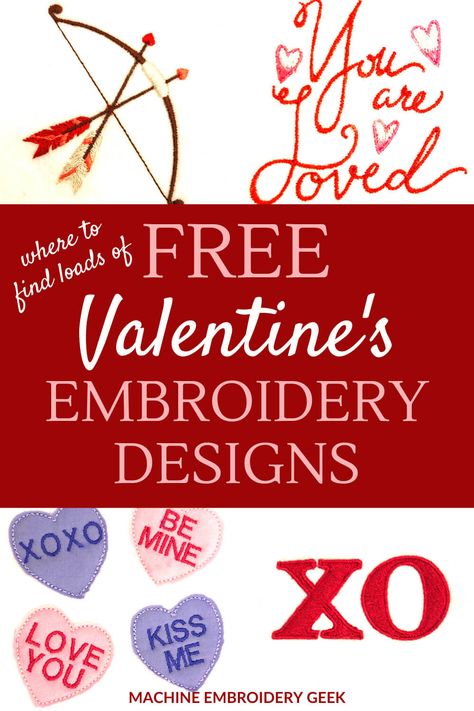 Valentines Embroidery, Embroidery Basics, Valentines Embroidery Designs, Embroidering Machine, Inspiration Designs, Valentine Embroidery, Easter Embroidery Designs, Embroidery Boutique, Halloween Embroidery Designs