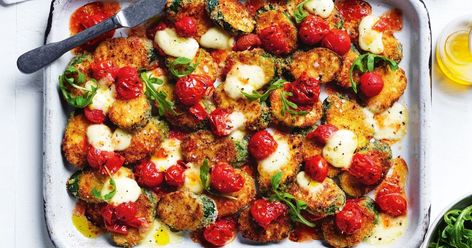 Curtis Stone’s zucchini schnitzel melts recipe Zucchini Schnitzel, Curtis Stone Recipes, Baked Cauliflower Recipe, Curtis Stone, Melt Recipe, Easy Vegetarian Dinner, Vegetarian Side Dishes, Best Vegetarian Recipes, Vegetarian Dinners