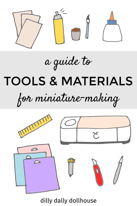 A list to get you started in your adventures of miniature making | dillydallydollhouse.com Cricut Miniatures, Miniature Furniture Diy, Dollhouse Restoration, Dollhouse Remodel, Diy Minatures, Lps Crafts, Miniature Making, Dollhouse Furniture Tutorials, Ikea Dollhouse