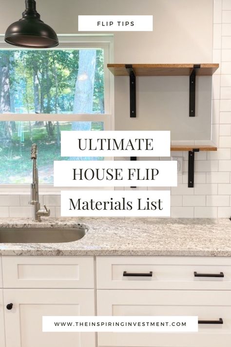 As experienced home flippers, we've learned a thing or two! Now we're sharing those things with you. Here is our ultimate list of Flip Materials.. Lighting, fixtures, flooring, paint, tile and more. Flip House Materials. How to flip houses. Flip houses how to start. Flip house on a budget. House flipping for beginners. How To Make The Most Of A Small House, Remodeling A Small House, Small Home Flip, Small Things To Update House, Beginner Home Renovations, How To Remodel A House On A Budget, How To Fix Up A House On A Budget, House Flip Checklist, Flip House Kitchen Remodel