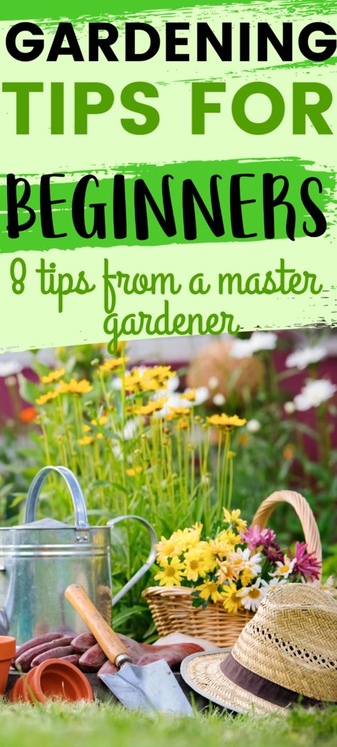 If you've been search for gardening tips for beginners- look no further. This list of tips and tricks for first time gardeners comes straight from a master gardener of 37 years so you can start your own successful garden! For vegetables, flowers, organic gardens, herbs, spring and summer. #gardeningtips #gardening #vegetablegarden #howtogarden #garden #beginnergardener Gardening Gadgets, Garden 101, Starter Garden, Gardening Tips And Tricks, Gardening For Dummies, Lasagna Gardening, Gardening Tips For Beginners, Garden Gadgets, Beginner Gardening