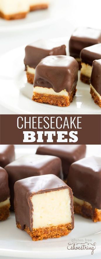 Cheesecake bites are nothing more than little chocolate-covered bites of creamy cheesecake. No special equipment and no water bath needed, since chocolate covers all. They are SO good! Cheesecake Bites, Creamy Cheesecake, Nothing More, Mini Desserts, Puddings, Free Desserts, Sweets Treats, Gluten Free Desserts, Healthy Dessert