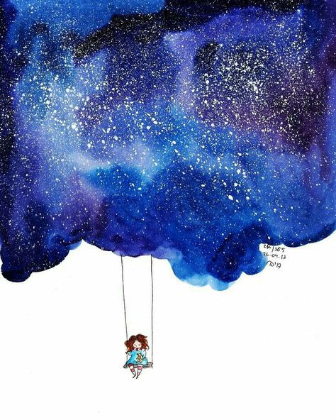 Manka Kasha, 수채화 그림, Galaxy Art, Art Et Illustration, Happy Paintings, Forgive Me, Whimsical Art, Watercolor Illustration, Painting Inspiration