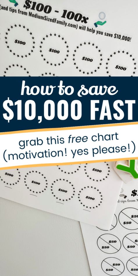 Learn how to save $10000 fast with this free printable chart for saving money quickly. How to save money fast. Ways to save a lot of money. Money saving chart. $10000 challenge 3 Months Challenge, Money Saving Chart, Saving Chart, 52 Week Money Challenge, 52 Week Challenge, Savings Chart, Free Chart, Printable Chart, Save Money Fast